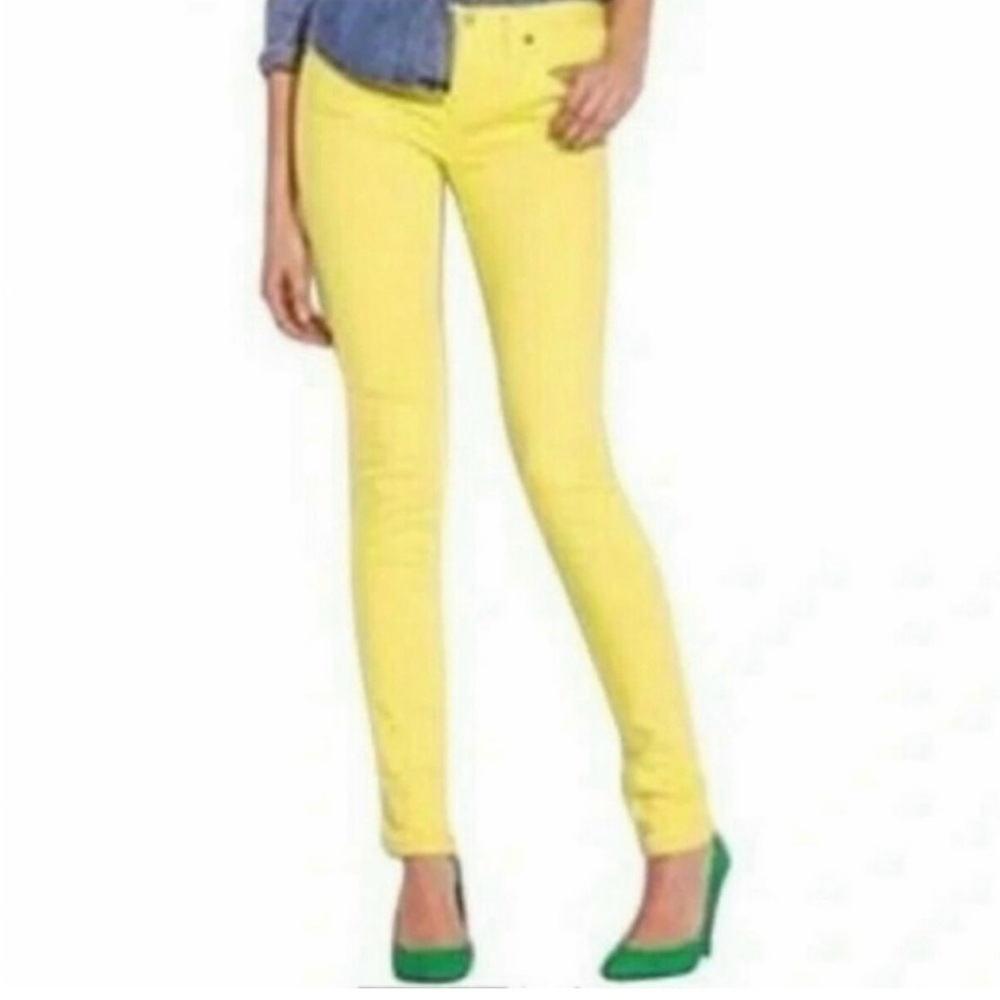 J. Crew Sunny Yellow Skinny Toothpick Jeans Size 26